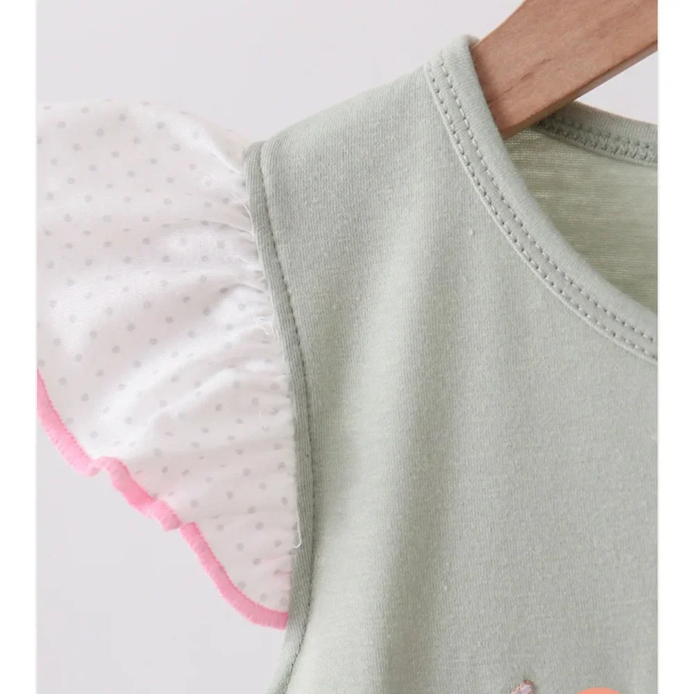 Kids Ballerina Ballet Embroidered Dress - Sage Green with Pink Trim Girls 2T NWT
